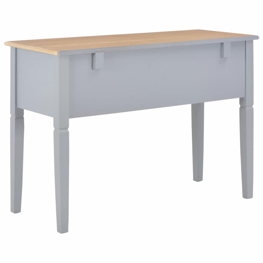 vidaXL Writing Desk Gray 43.1"x17.7"x30.5" Wood, 280070. Picture 4