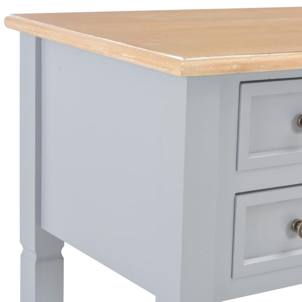 vidaXL Writing Desk Gray 43.1"x17.7"x30.5" Wood, 280070. Picture 6