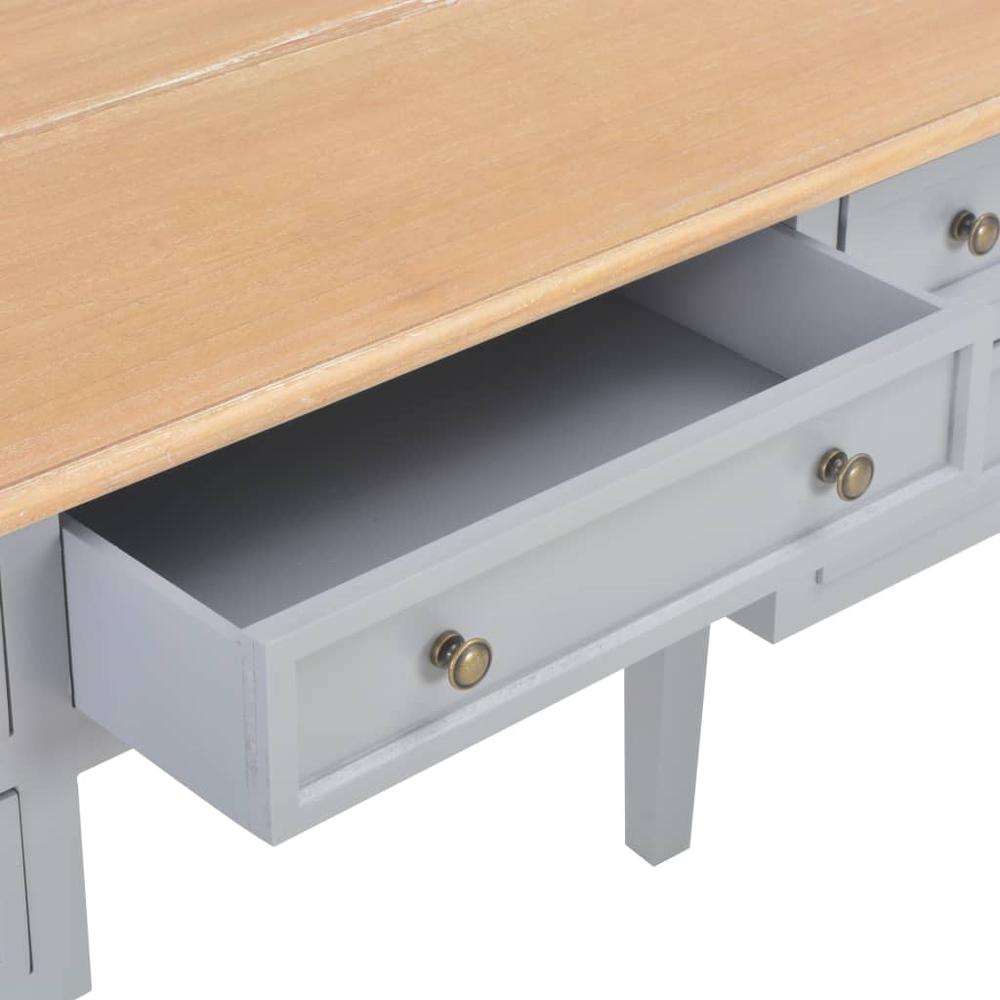 vidaXL Writing Desk Gray 43.1"x17.7"x30.5" Wood, 280070. Picture 7