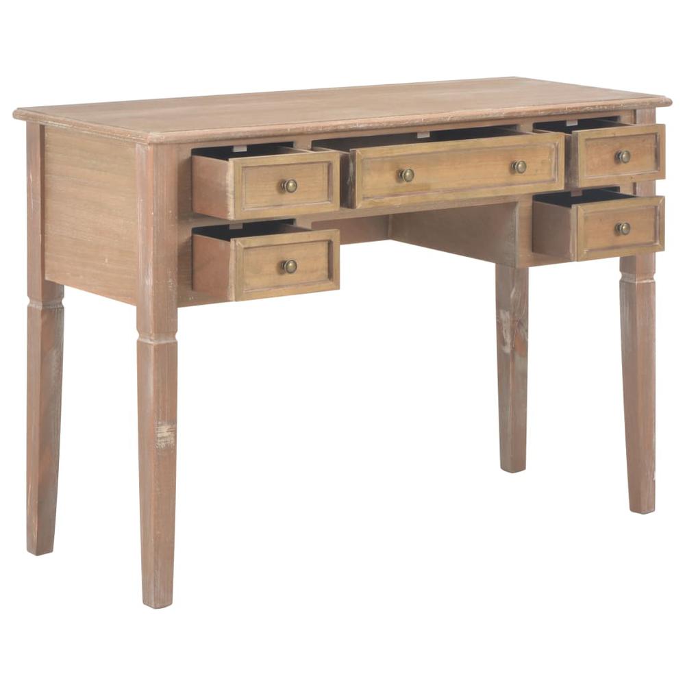 vidaXL Writing Desk Brown 43.1"x17.7"x30.5" Wood, 280072. Picture 2