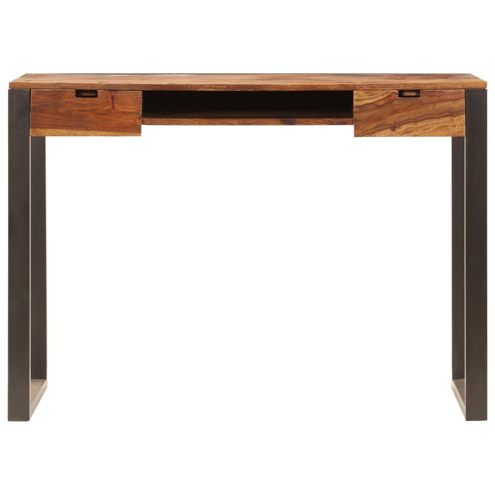 vidaXL Desk 43.3"x21.7"x30.7" Solid Sheesham Wood and Steel, 247963. Picture 4