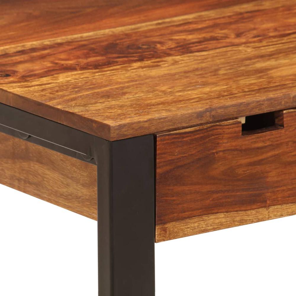 vidaXL Desk 43.3"x21.7"x30.7" Solid Sheesham Wood and Steel, 247963. Picture 5