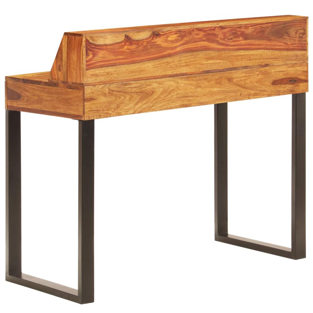 vidaXL Desk 43.3"x19.7"x37" Solid Sheesham Wood and Steel, 247964. Picture 3