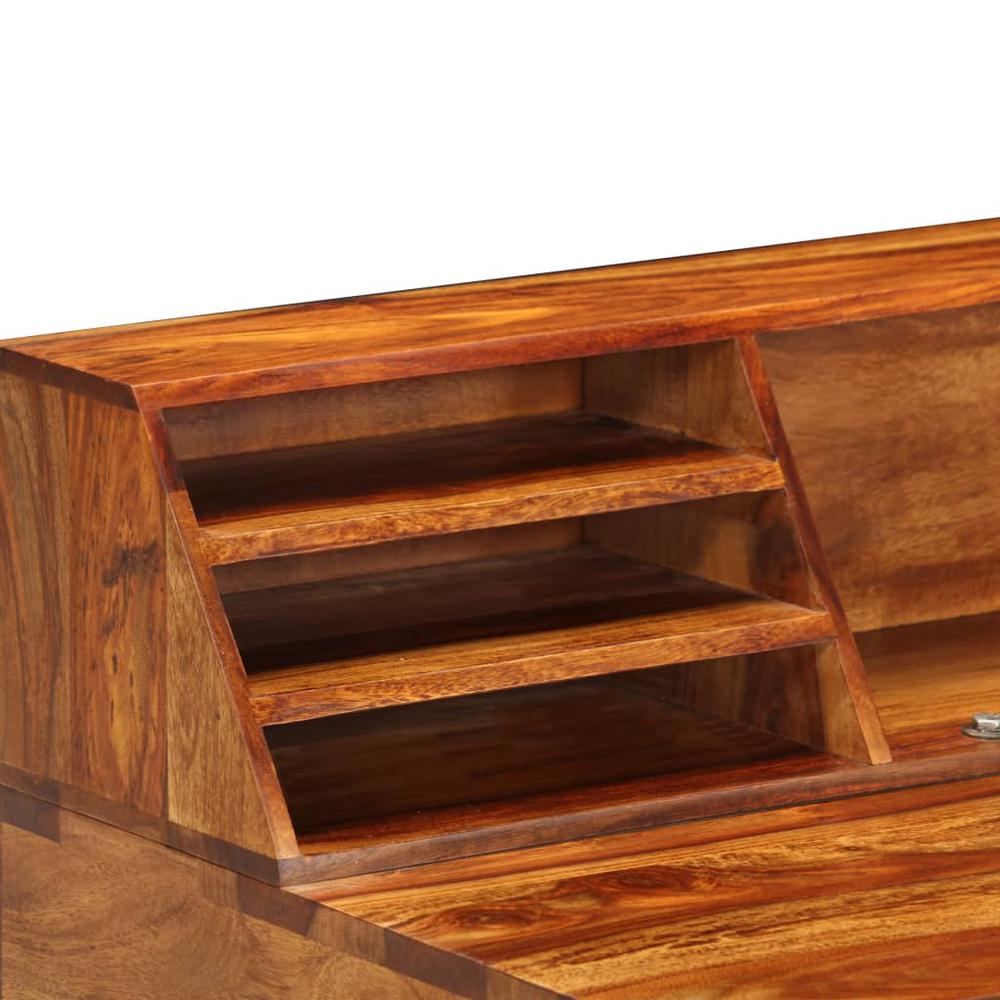 vidaXL Desk 43.3"x19.7"x37" Solid Sheesham Wood and Steel, 247964. Picture 5