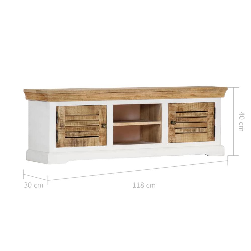 vidaXL TV Cabinet 46.5"x11.8"x15.7" Solid Mango Wood, 247970. Picture 7