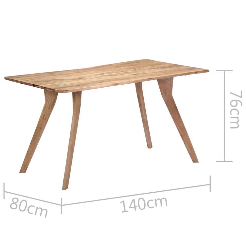vidaXL Dining Table 55.1"x31.5"x29.9" Solid Acacia Wood, 247977. Picture 7