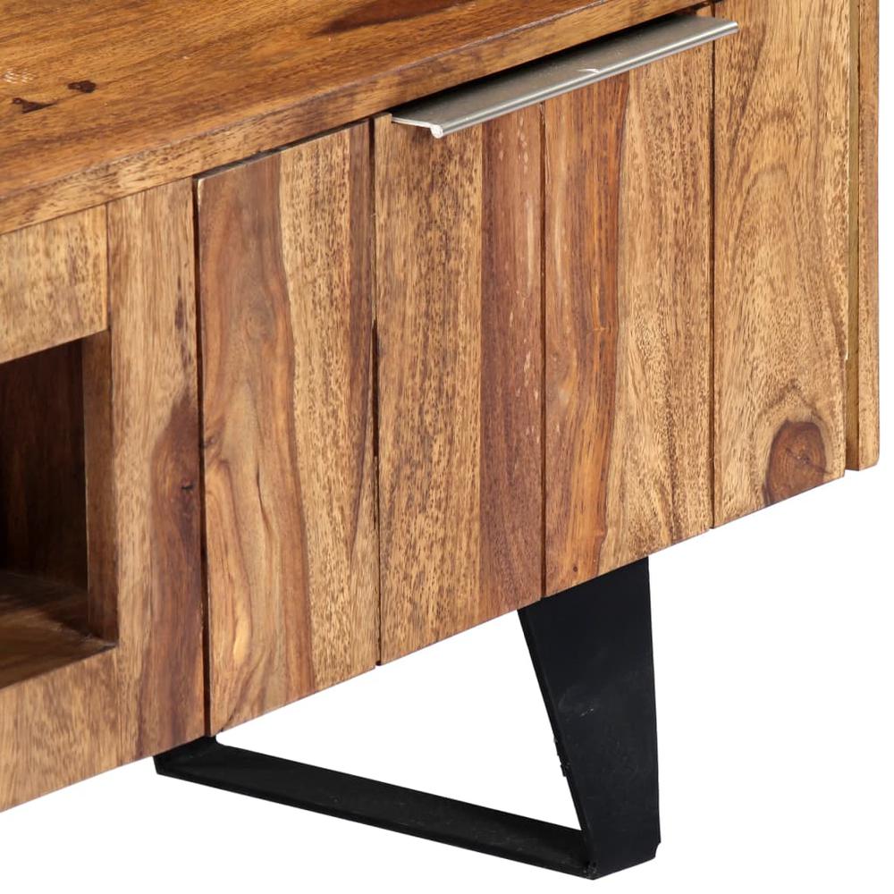 vidaXL TV Cabinet 55.1"x11.8"x15.7" Solid Sheesham Wood, 247980. Picture 7
