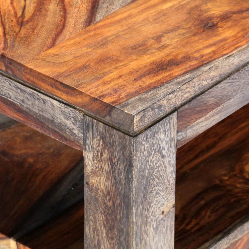 vidaXL Coffee Table Gray 39.4"x19.7"x15.7" Solid Sheesham Wood, 247981. Picture 2