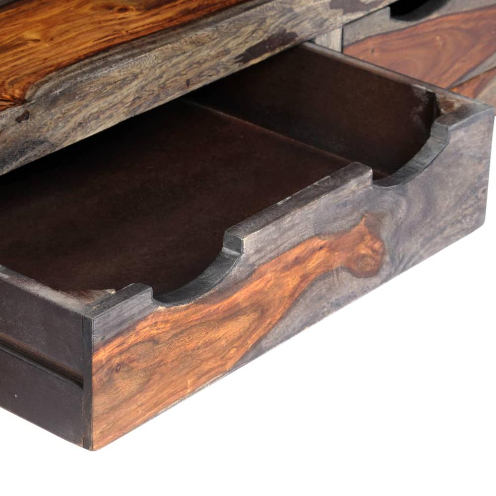 vidaXL Coffee Table Gray 39.4"x19.7"x15.7" Solid Sheesham Wood, 247981. Picture 7