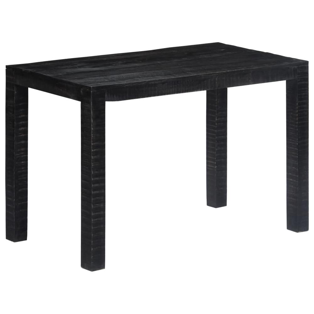vidaXL Dining Table Black 46.5"x23.6"x30" Solid Mango Wood, 247991. Picture 1