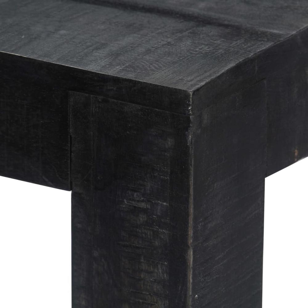 vidaXL Dining Table Black 46.5"x23.6"x30" Solid Mango Wood, 247991. Picture 4