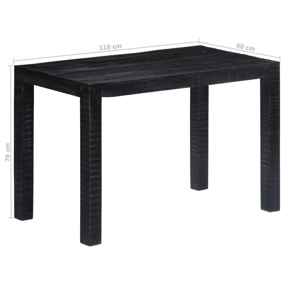 vidaXL Dining Table Black 46.5"x23.6"x30" Solid Mango Wood, 247991. Picture 5
