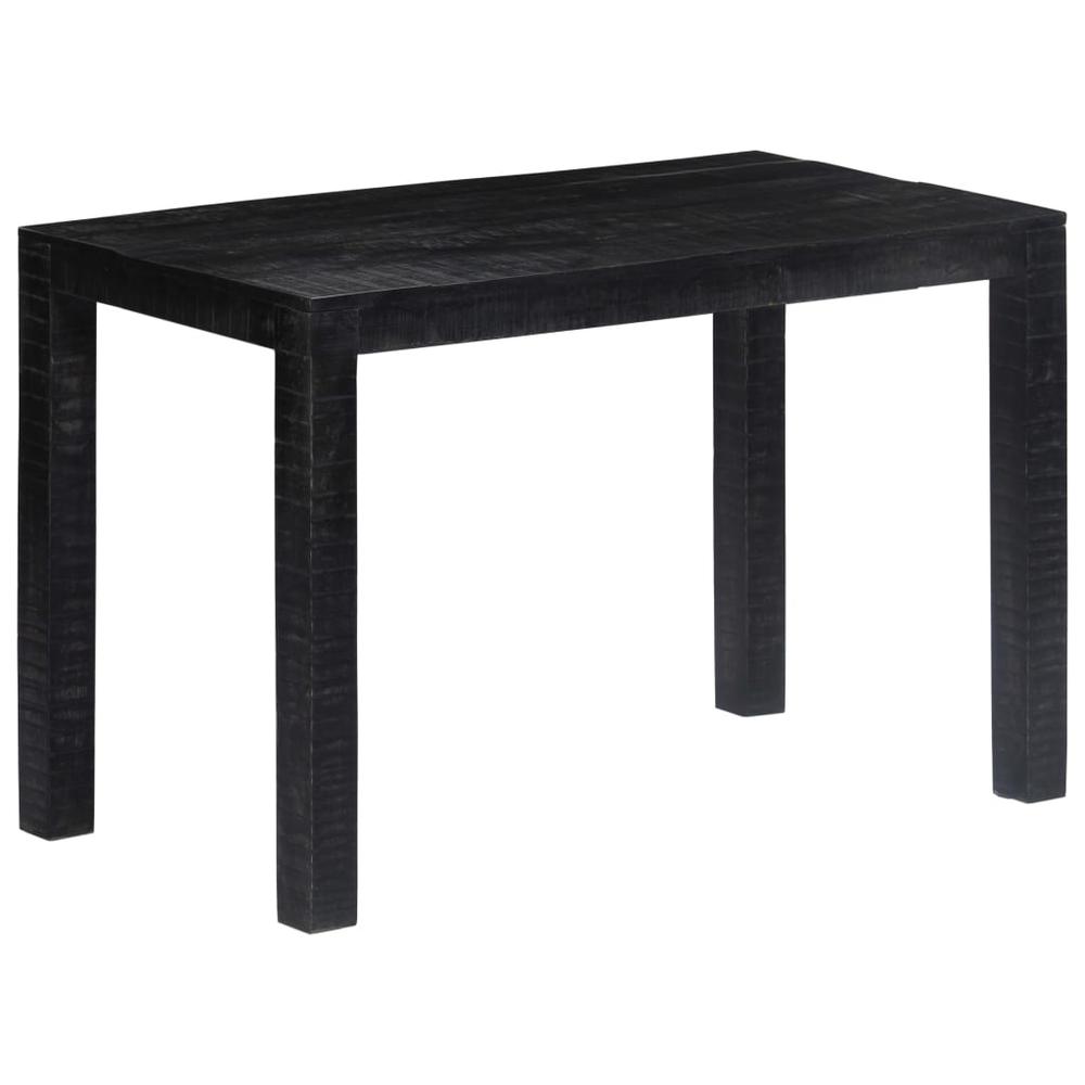 vidaXL Dining Table Black 46.5"x23.6"x30" Solid Mango Wood, 247991. Picture 7