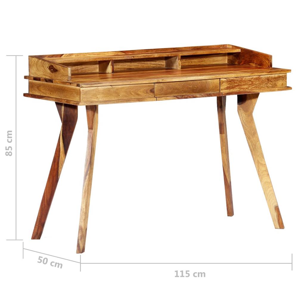 vidaXL Writing Desk 45.3"x19.7"x33.5" Solid Sheesham Wood, 248001. Picture 7