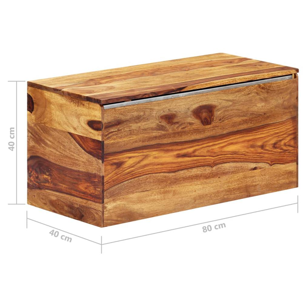 vidaXL Storage Chest 31.5"x15.7"x15.7" Solid Sheesham Wood, 248011. Picture 5