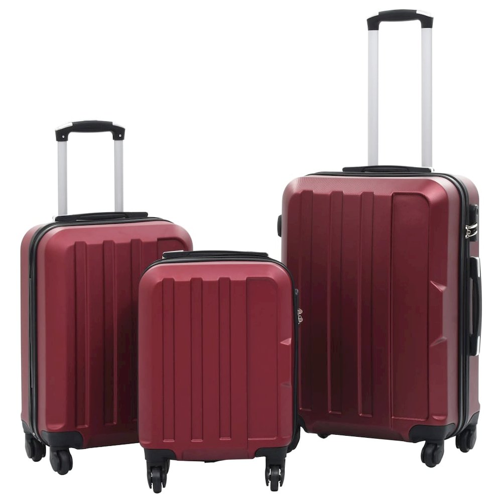 Hardcase Trolley Set 3 pcs Wine Red ABS. Picture 1