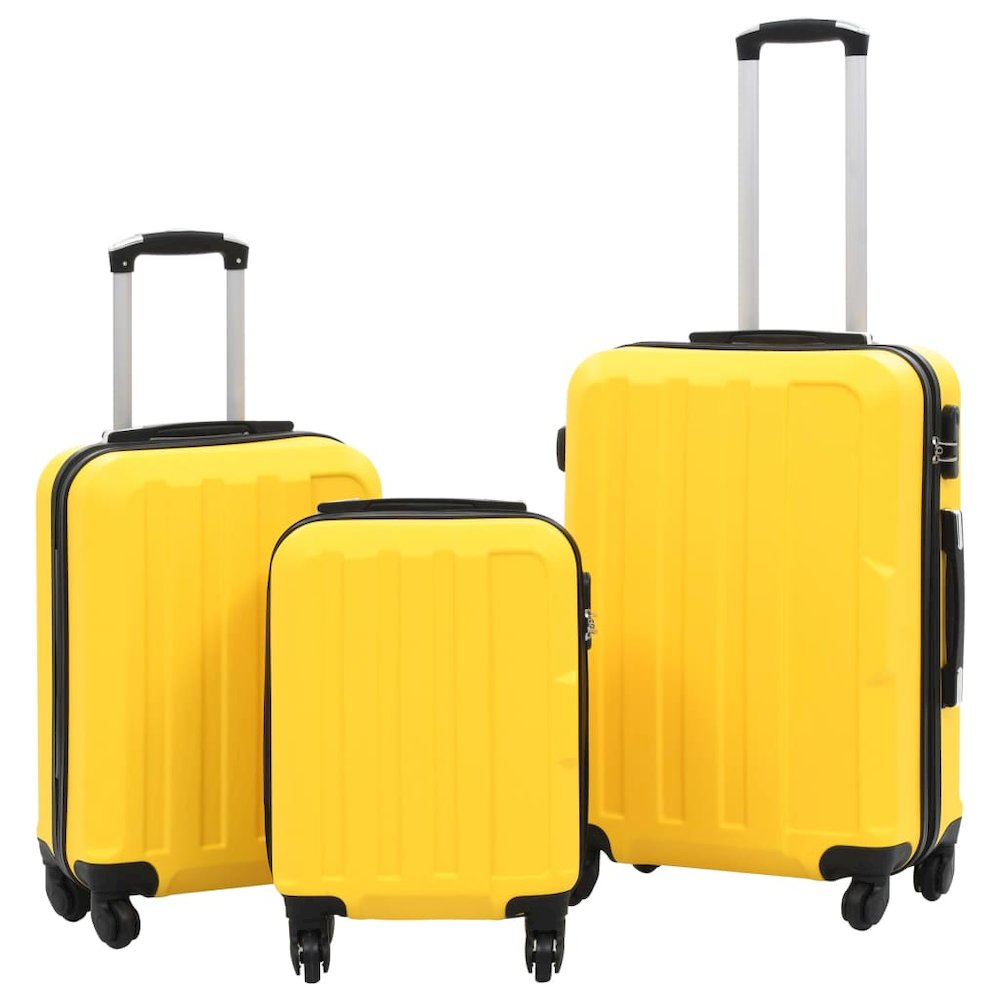 Hardcase Trolley Set 3 pcs Yellow ABS. Picture 1