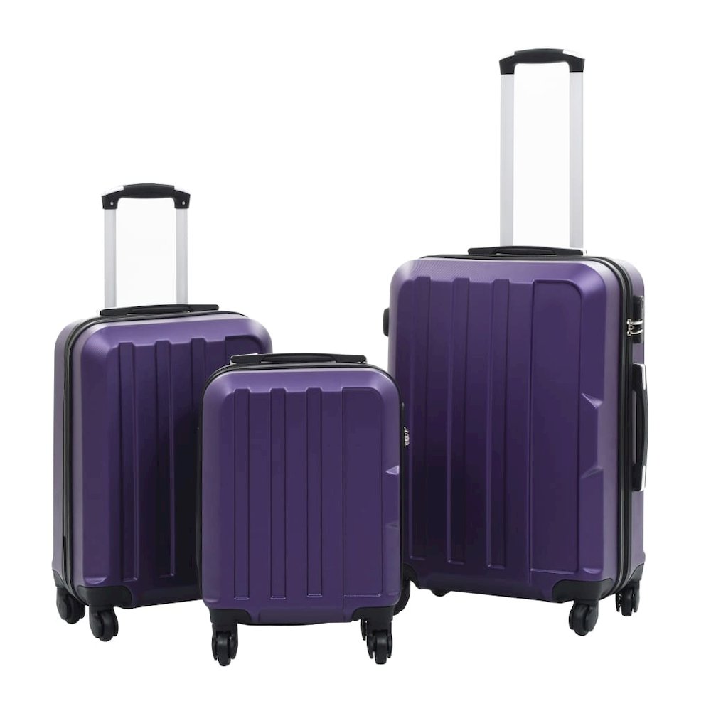 Hardcase Trolley Set 3 pcs Purple ABS. Picture 1