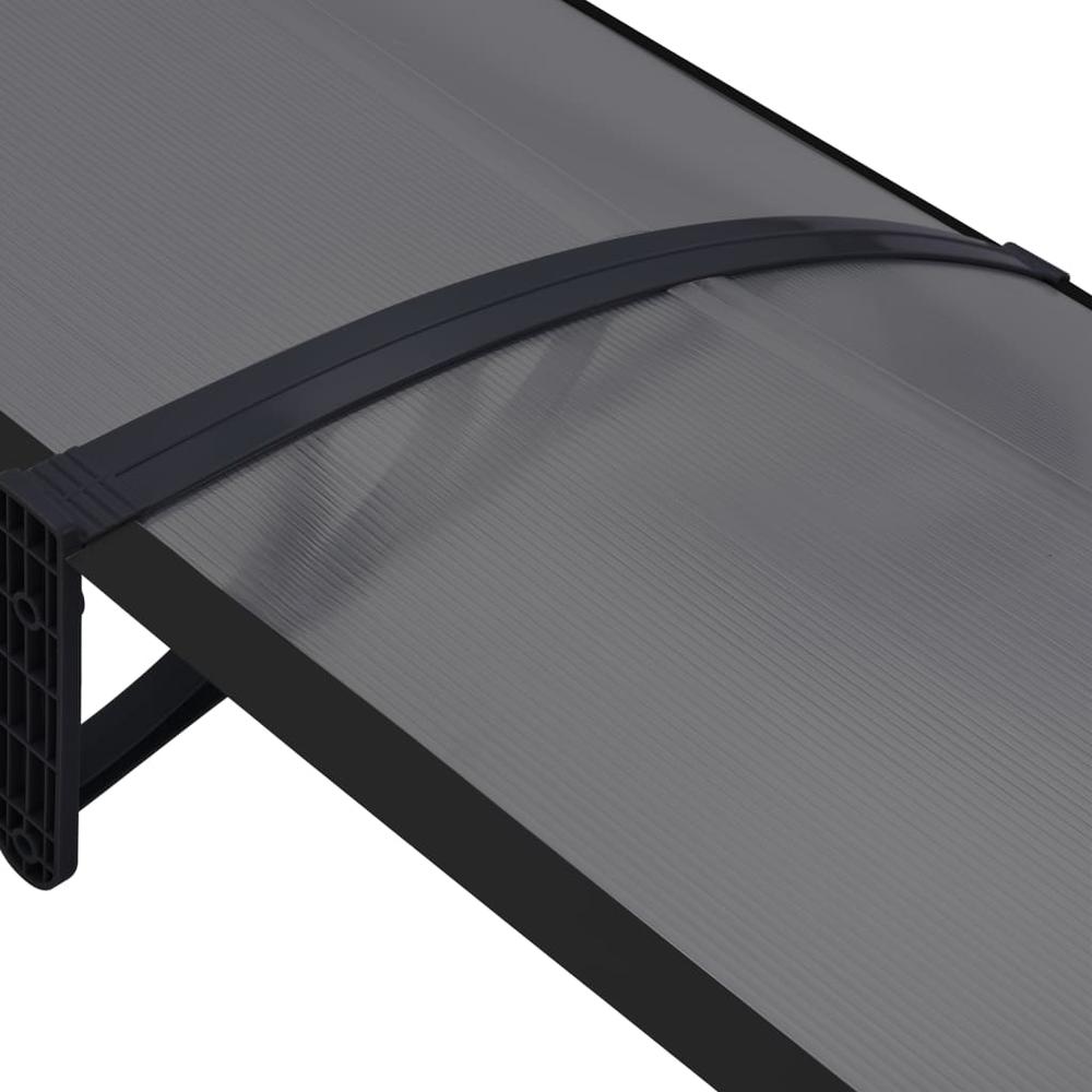 vidaXL Door Canopy Black 94.5"x31.5" PC, 144826. Picture 4