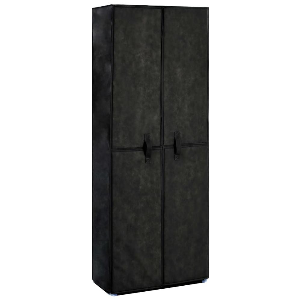 Shoe Cabinet Black 23.6"x11.8"x65.4" Fabric. Picture 1