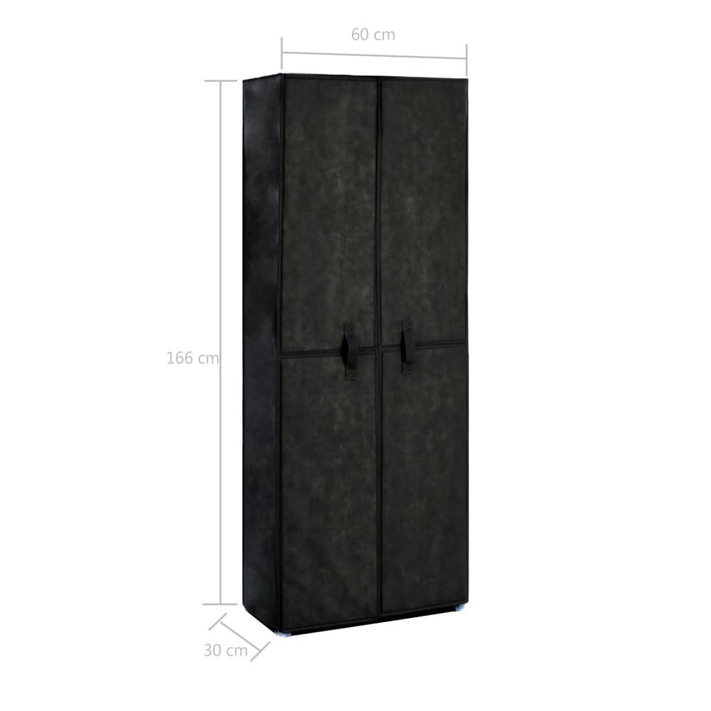 Shoe Cabinet Black 23.6"x11.8"x65.4" Fabric. Picture 7
