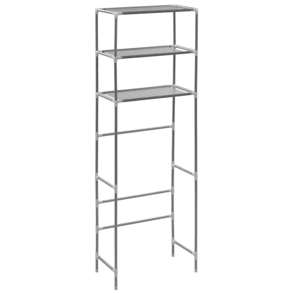 3-Tier Storage Rack over Toilet Silver 20.9"x11"x66.5". Picture 1