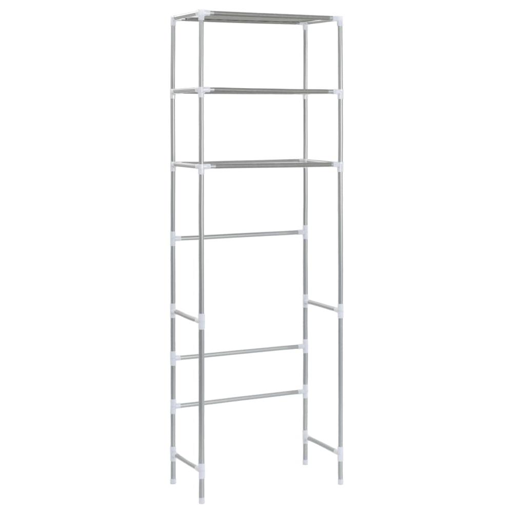 3-Tier Storage Rack over Toilet Silver 20.9"x11"x66.5". Picture 3