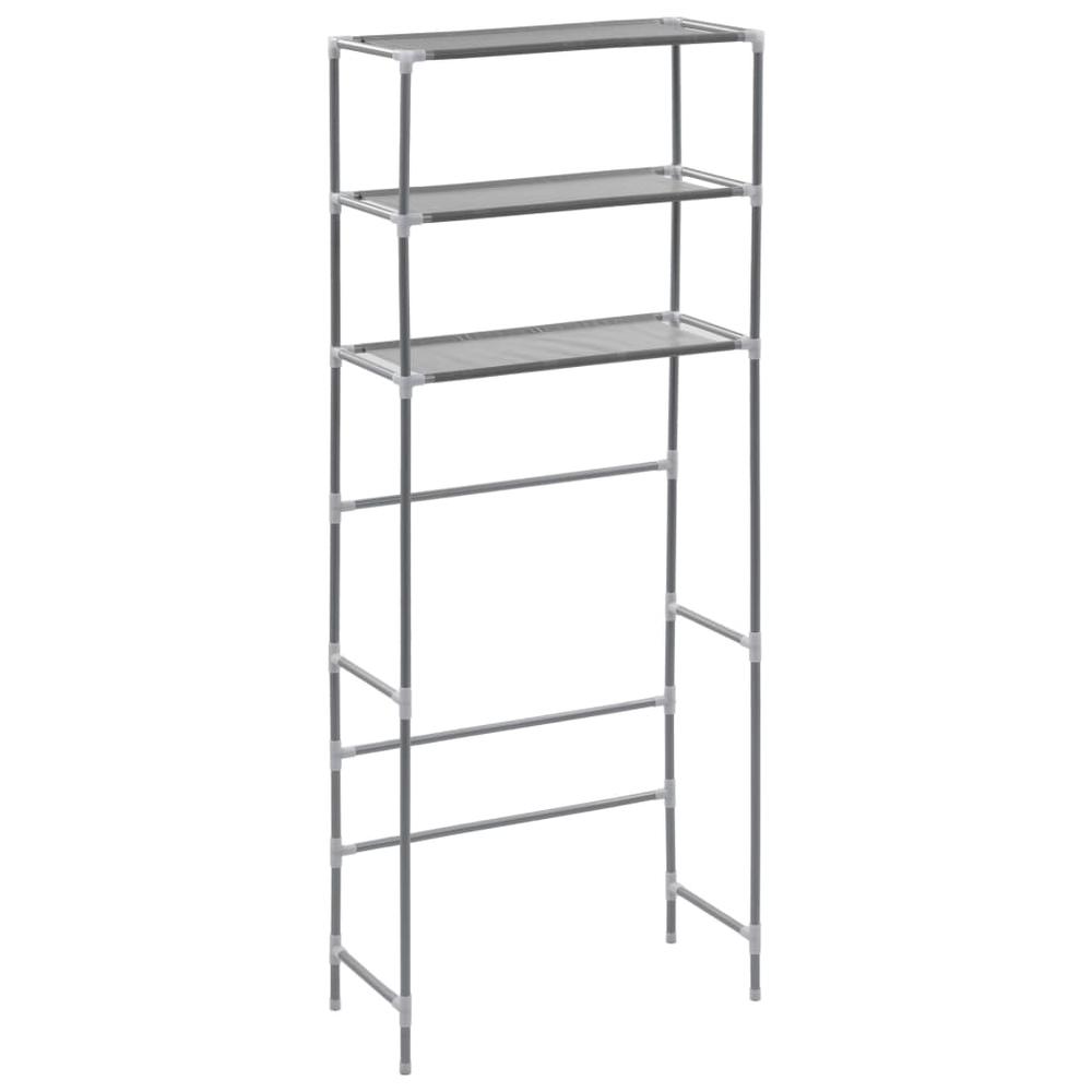 3-Tier Storage Rack over Laundry Machine Silver 27.2"x11"x66.5". Picture 1