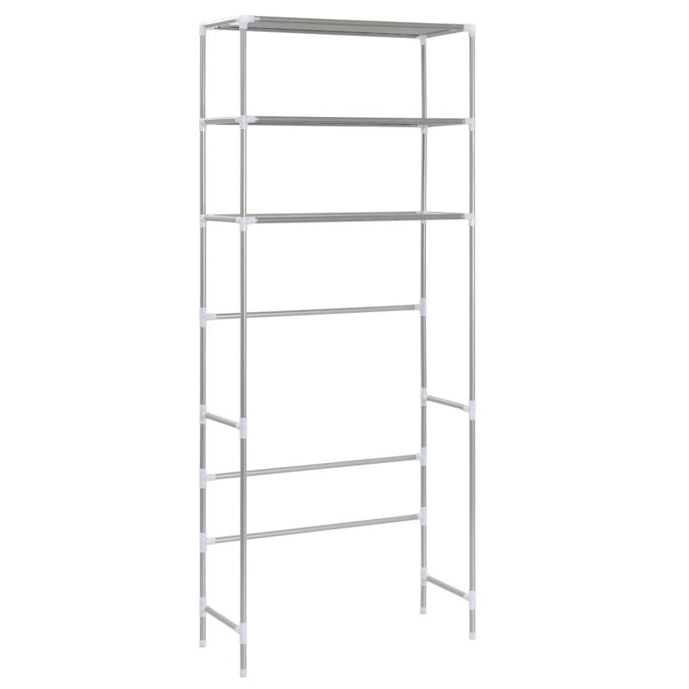 3-Tier Storage Rack over Laundry Machine Silver 27.2"x11"x66.5". Picture 3