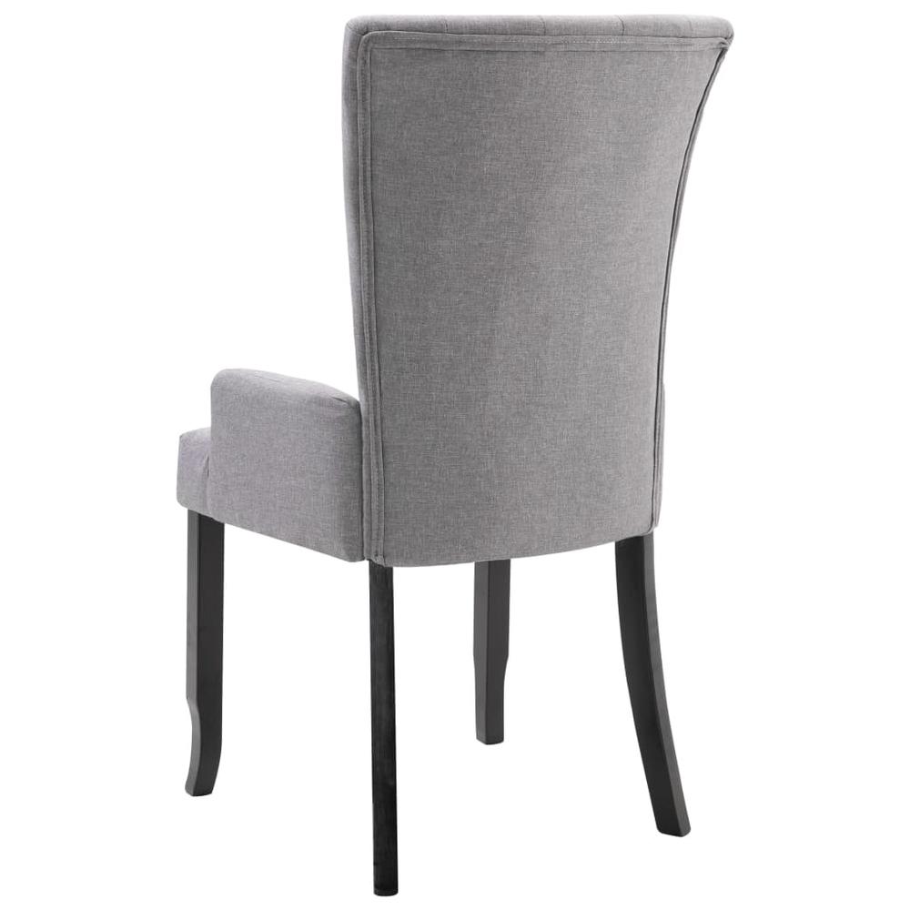 Dining Chair with Armrests Light Gray Fabric. Picture 3
