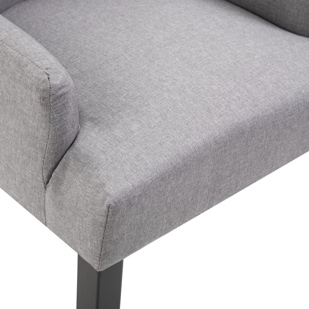 Dining Chair with Armrests Light Gray Fabric. Picture 5