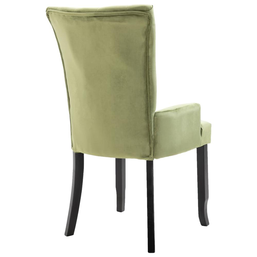 Dining Chair with Armrests Light Green Velvet. Picture 4