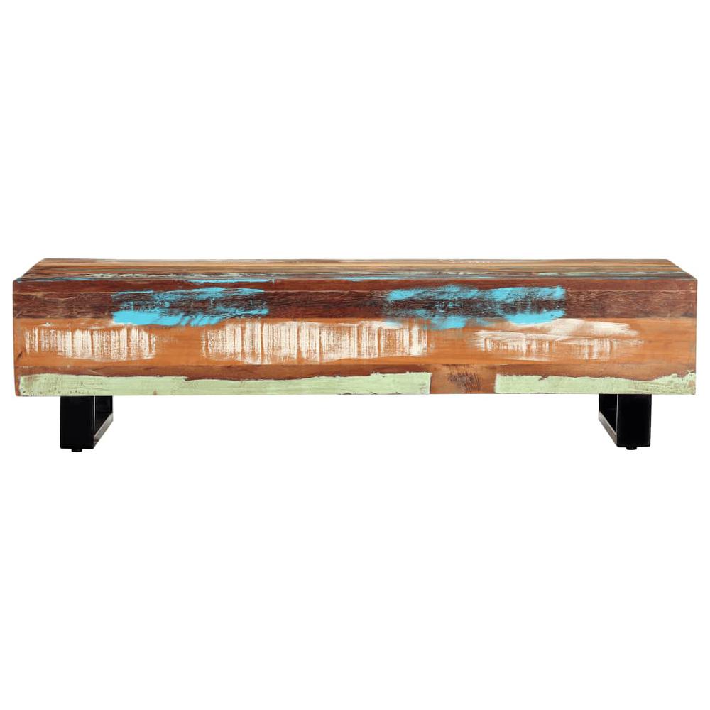 vidaXL Coffee Table 47.2"x19.7"x11.8" Solid Reclaimed Wood and Steel, 247912. Picture 3