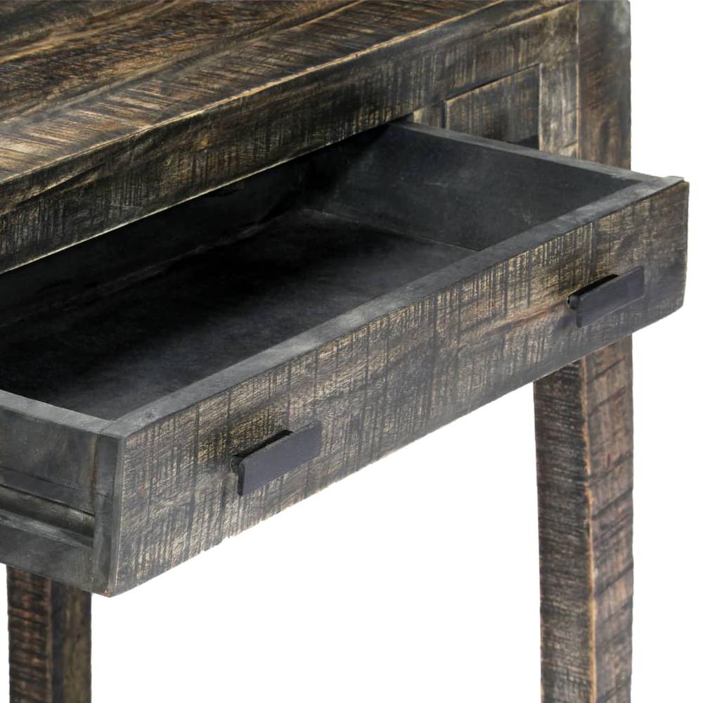 vidaXL Desk Black 43.3"x19.7"x29.5" Solid Mango Wood, 247913. Picture 5