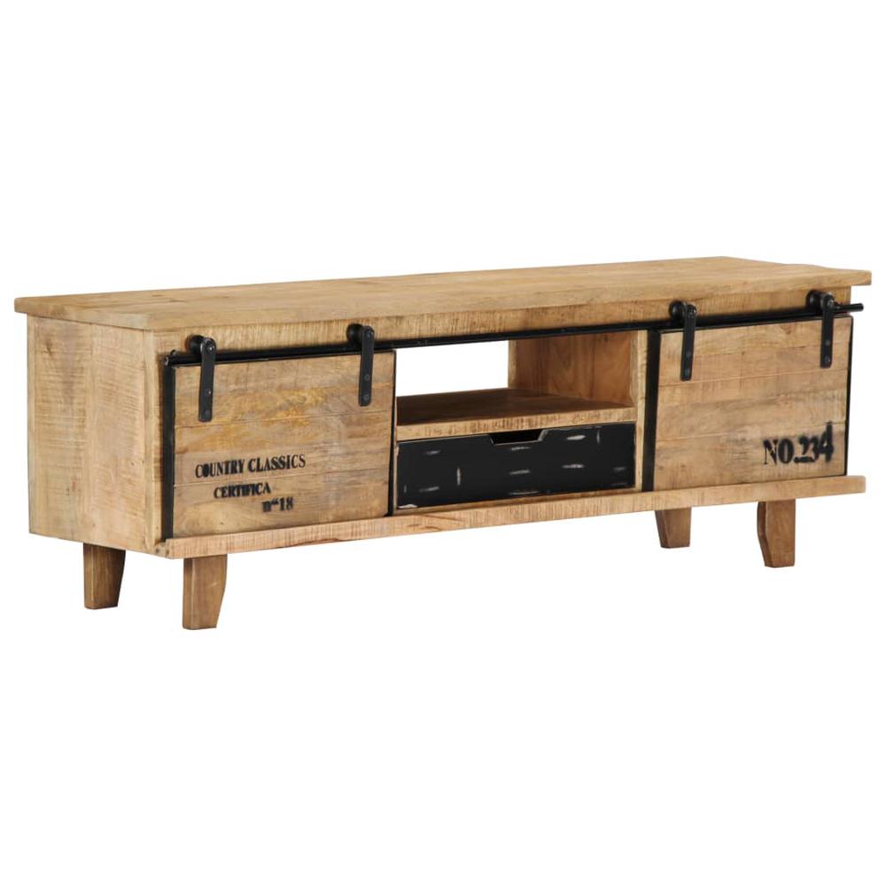 vidaXL TV Cabinet 47.2"x11.8"x15.7" Solid Mango Wood, 249873. Picture 1