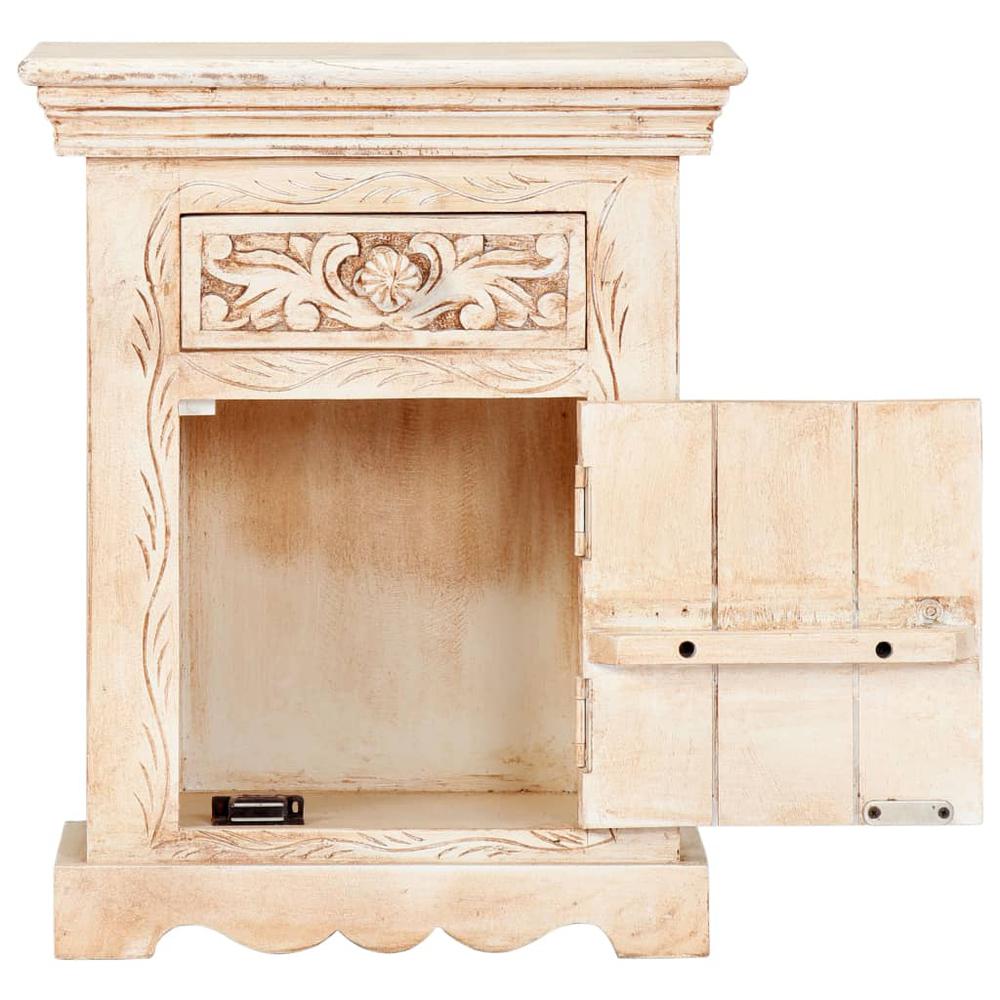 vidaXL Bedside Cabinet 15.7"x11.8"x19.7" Solid Mango Wood, 249876. Picture 6