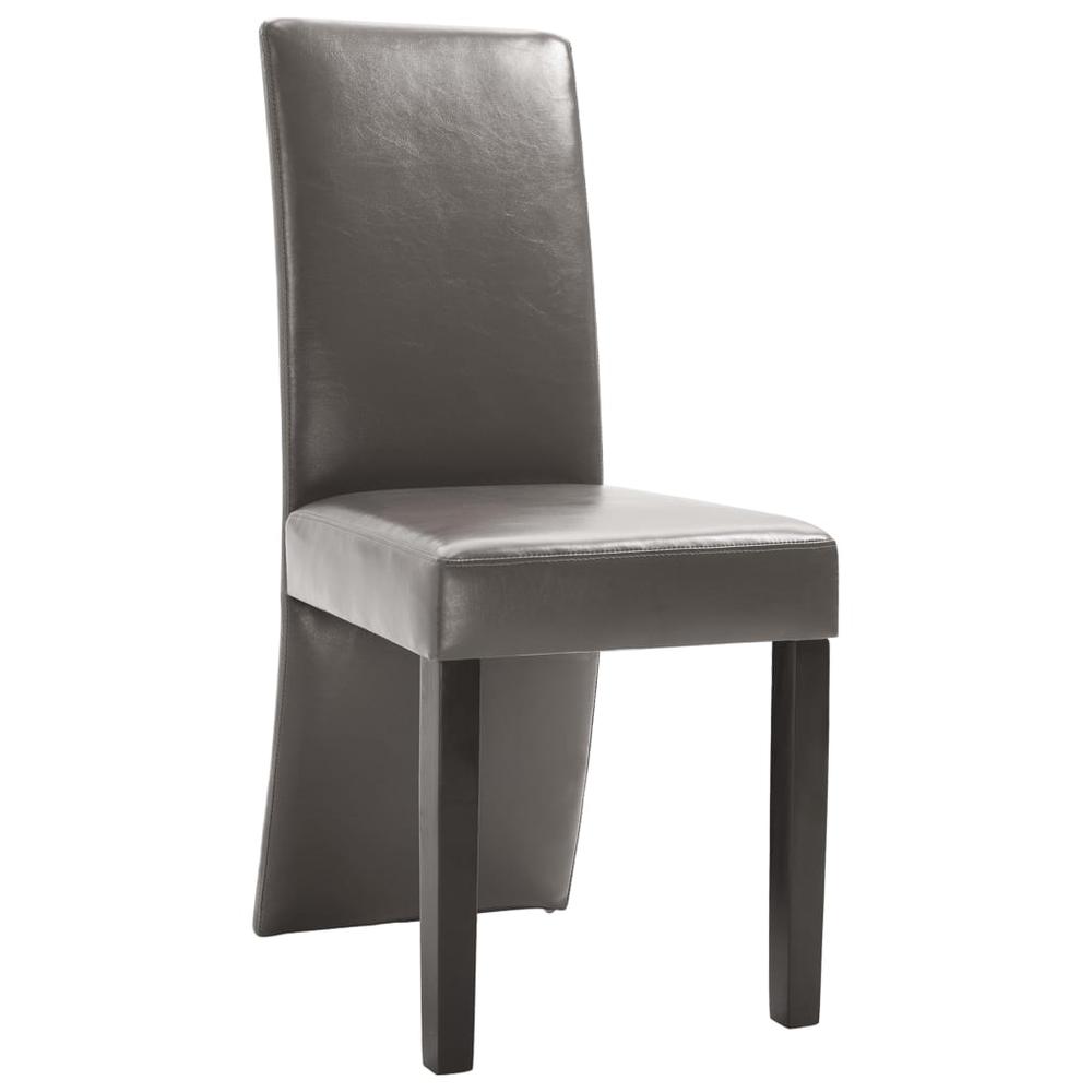 vidaXL Dining Chairs 4 pcs Gray Faux Leather, 249199. Picture 4