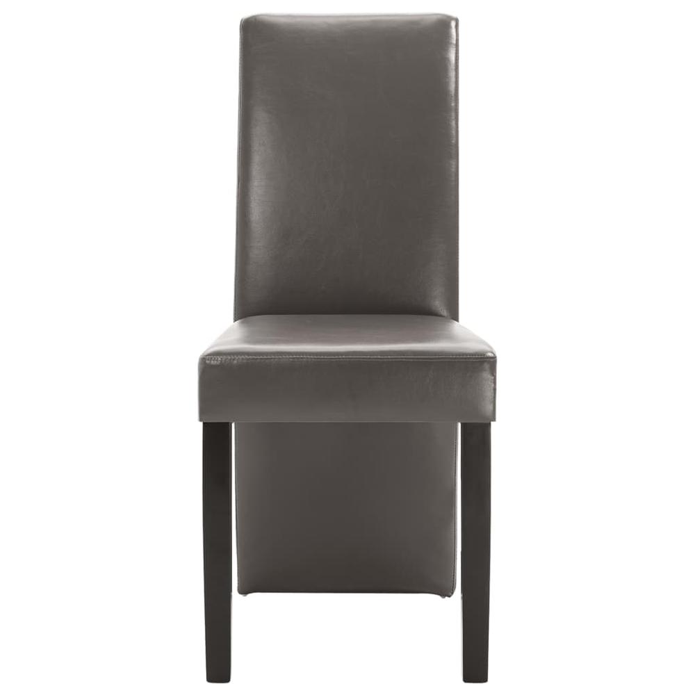 vidaXL Dining Chairs 4 pcs Gray Faux Leather, 249199. Picture 7