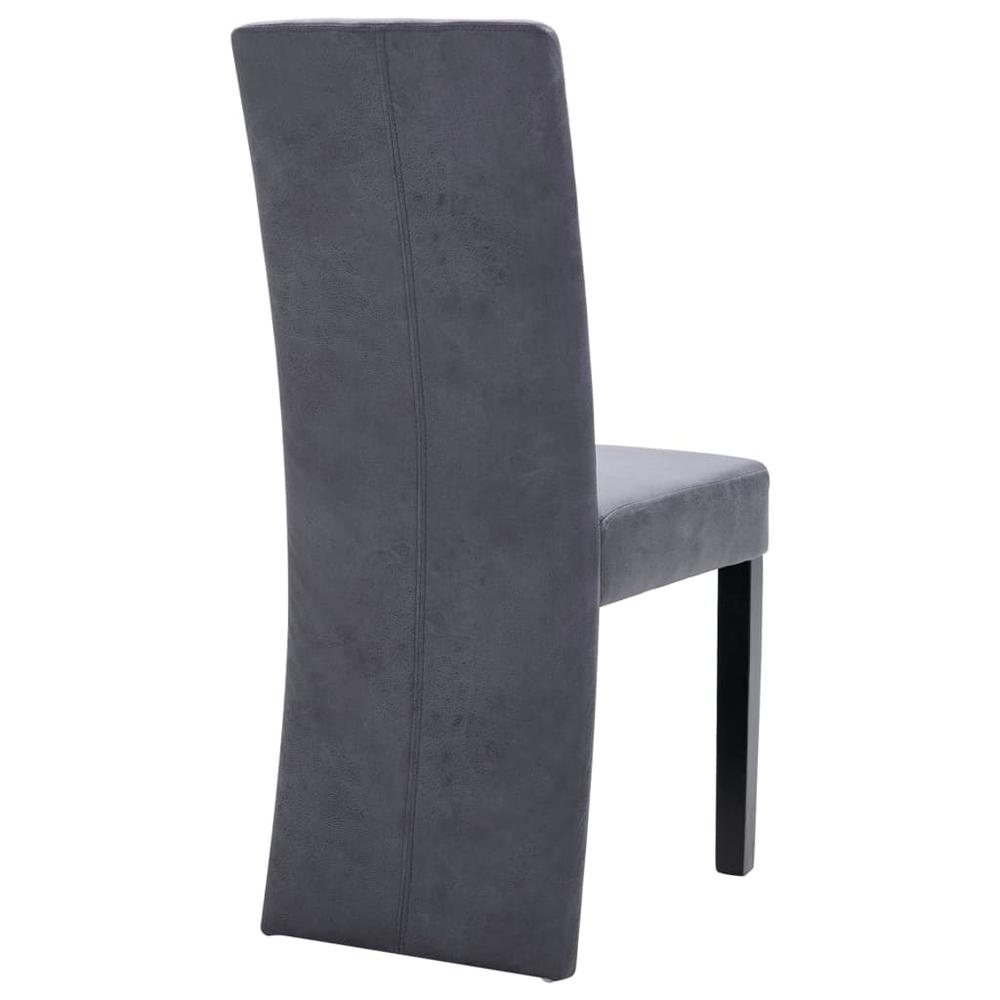 vidaXL Dining Chairs 4 pcs Gray Faux Suede Leather, 249203. Picture 7