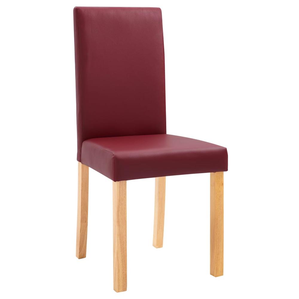 vidaXL Dining Chairs 2 pcs Red Faux Leather, 249204. Picture 4