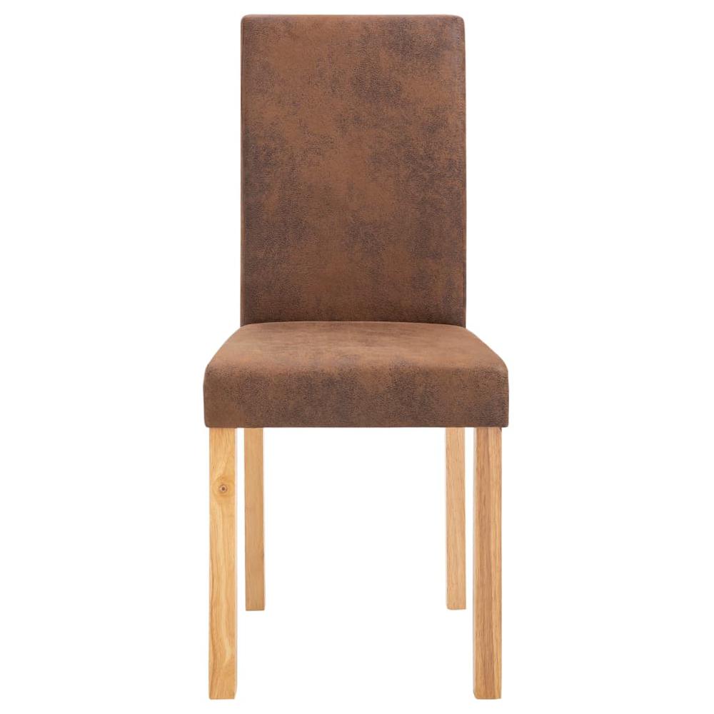 vidaXL Dining Chairs 4 pcs Brown Faux Suede Leather, 249211. Picture 5