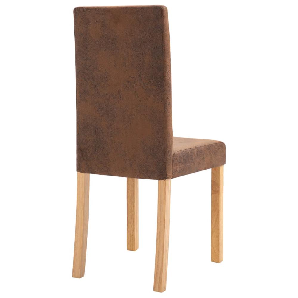 vidaXL Dining Chairs 4 pcs Brown Faux Suede Leather, 249211. Picture 7