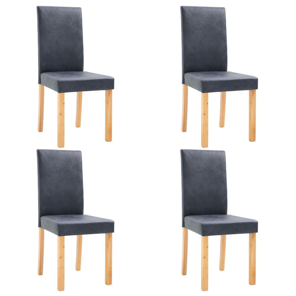 vidaXL Dining Chairs 4 pcs Gray Faux Leather, 249213. Picture 2