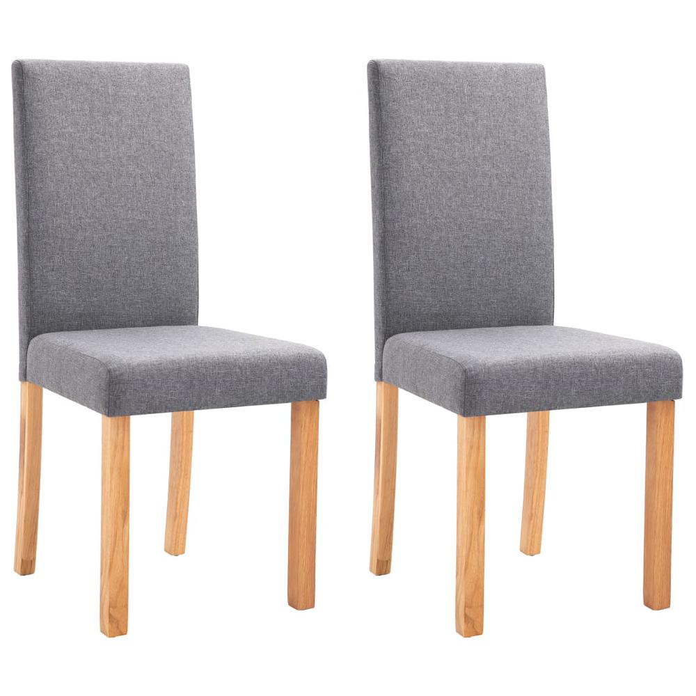 vidaXL Dining Chairs 2 pcs Light Gray Fabric, 249214. Picture 2