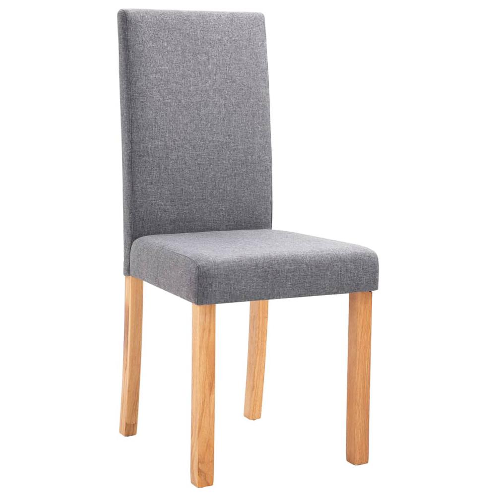 vidaXL Dining Chairs 2 pcs Light Gray Fabric, 249214. Picture 4