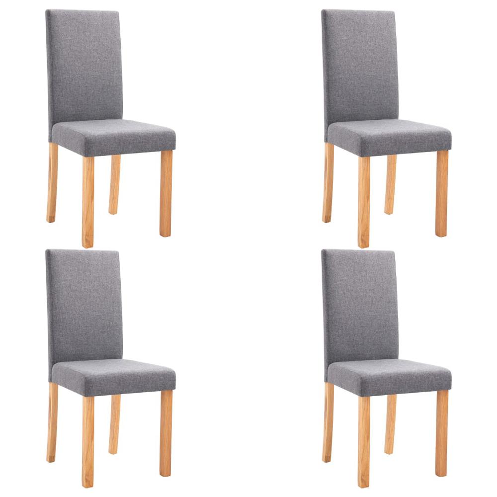 vidaXL Dining Chairs 4 pcs Light Gray Fabric, 249215. Picture 2