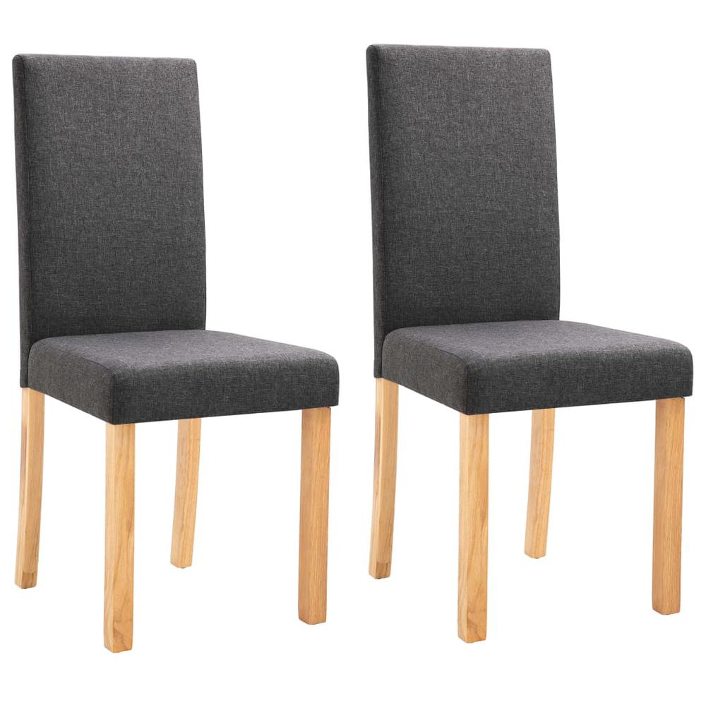 vidaXL Dining Chairs 2 pcs Dark Gray Fabric, 249216. Picture 2