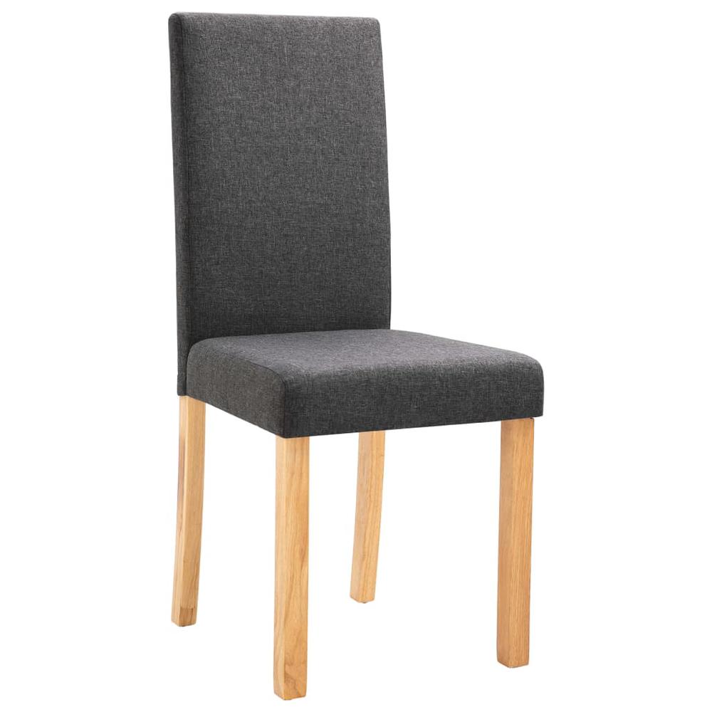 vidaXL Dining Chairs 2 pcs Dark Gray Fabric, 249216. Picture 4