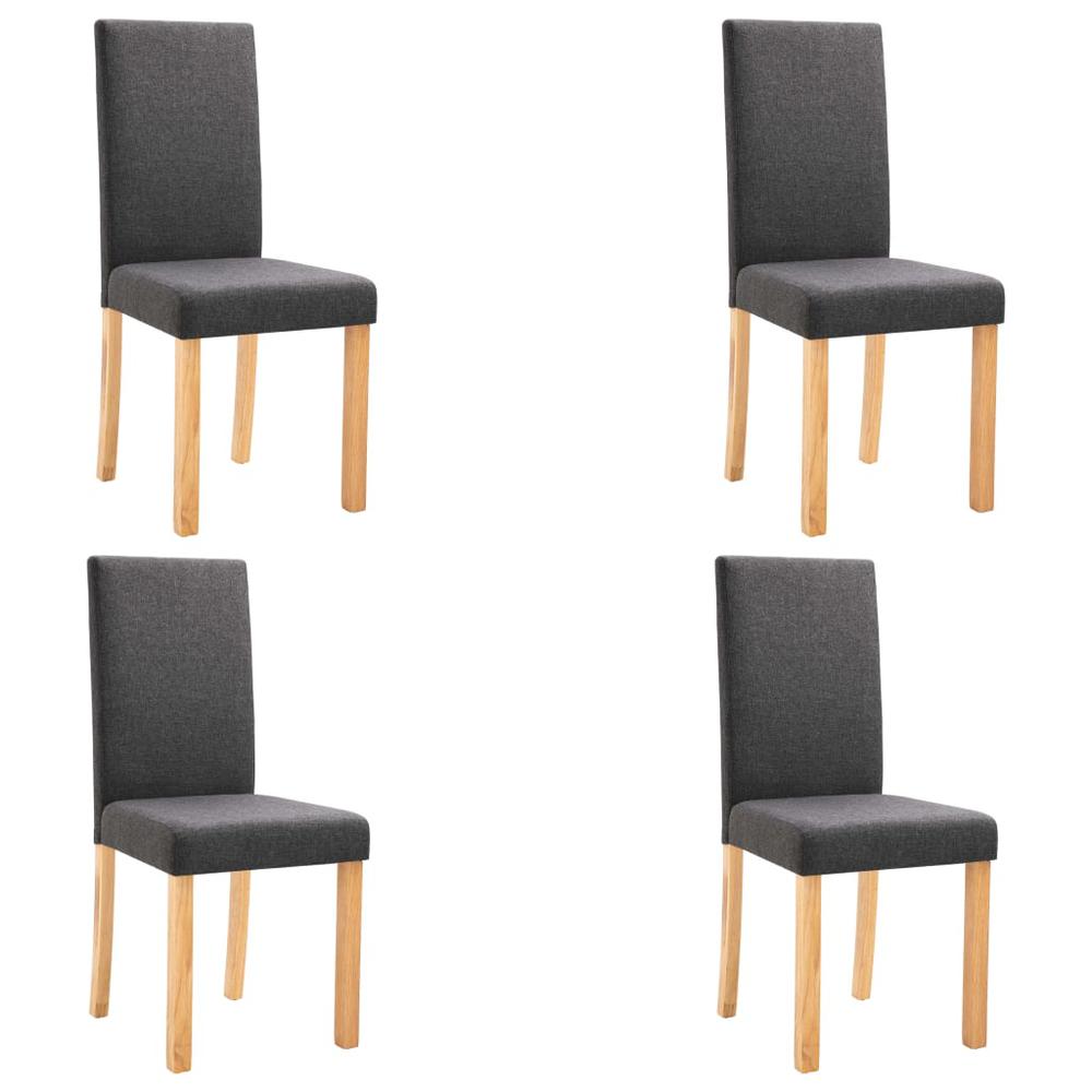 vidaXL Dining Chairs 4 pcs Dark Gray Fabric, 249217. Picture 2