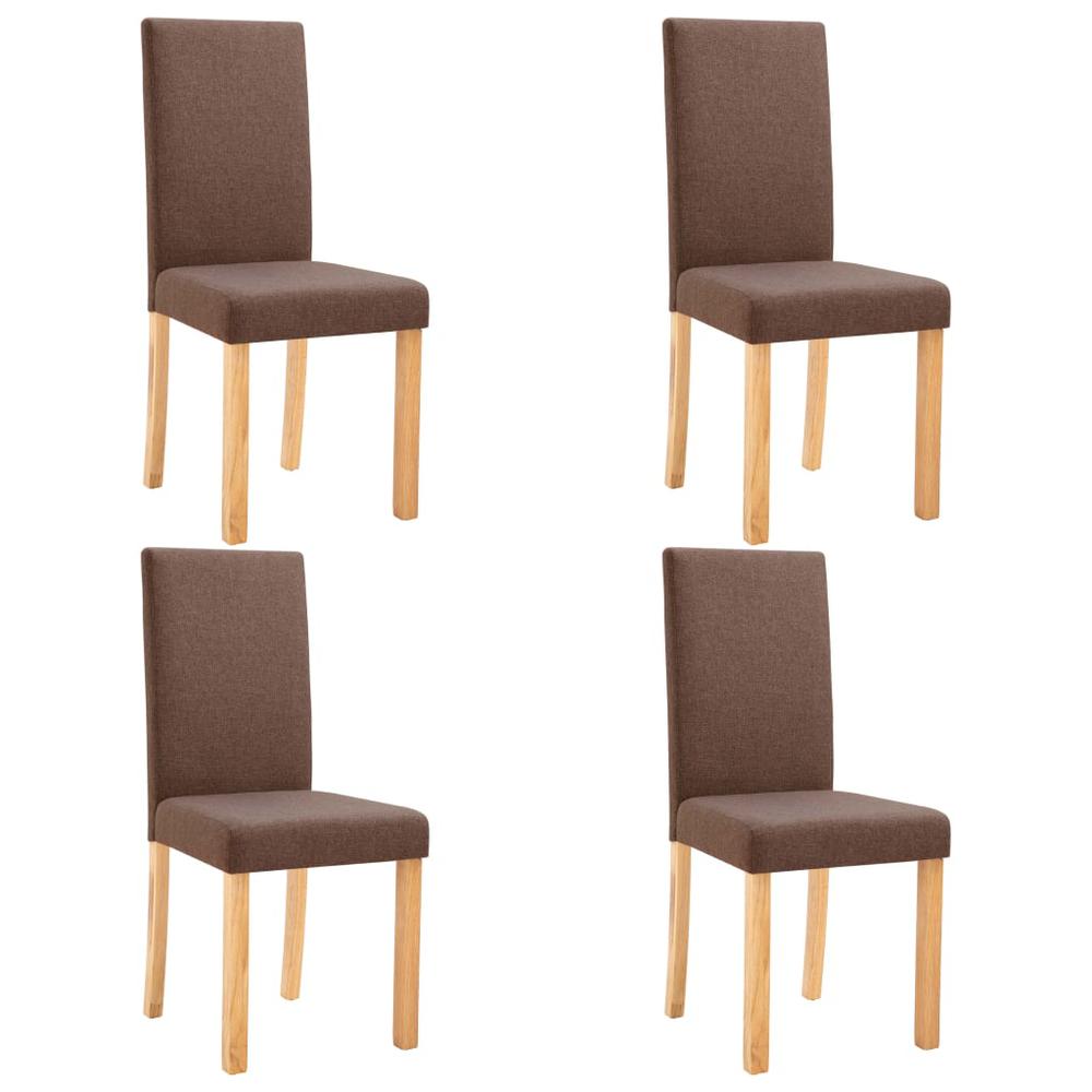 vidaXL Dining Chairs 4 pcs Brown Fabric, 249221. Picture 2